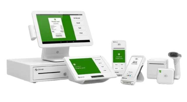 Clover Station POS with receipt printer and card reader